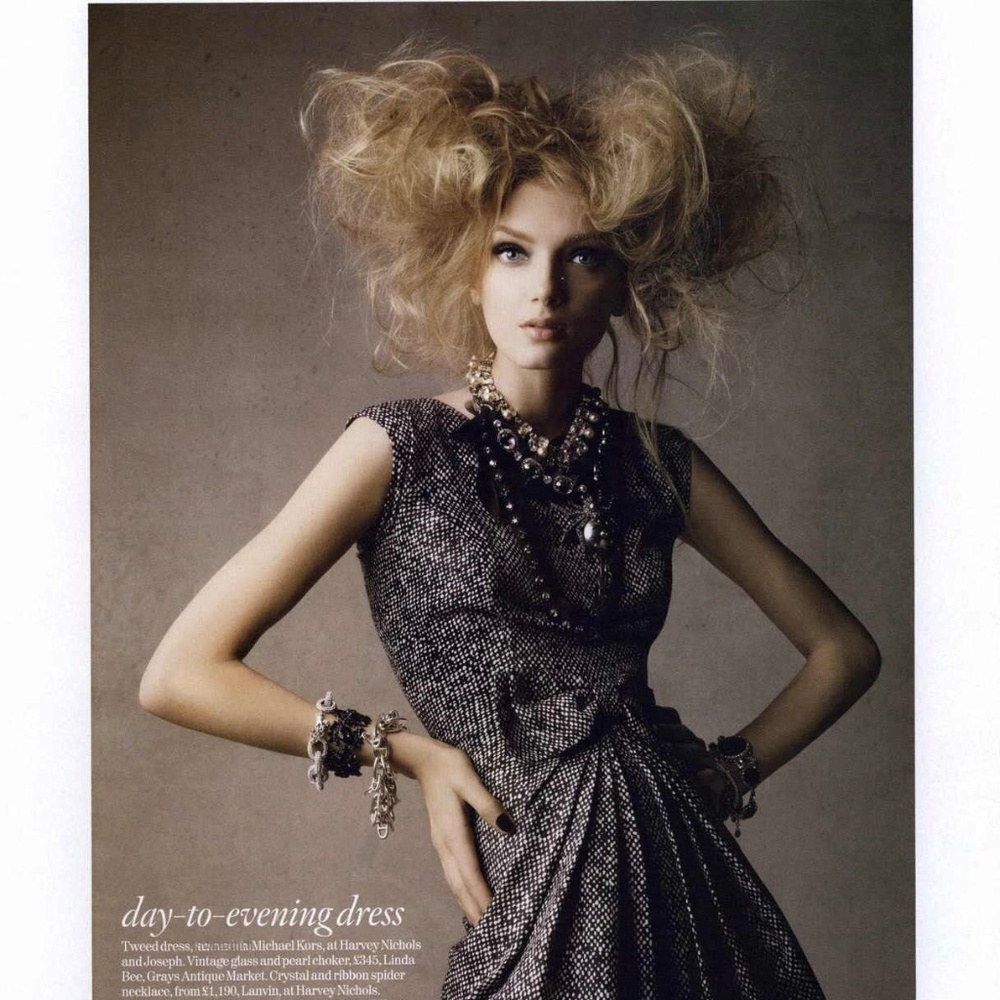 Michael Kors Collection *in Vogue* $2295 Silk Tweed Trompe L'Oeil Dress 8